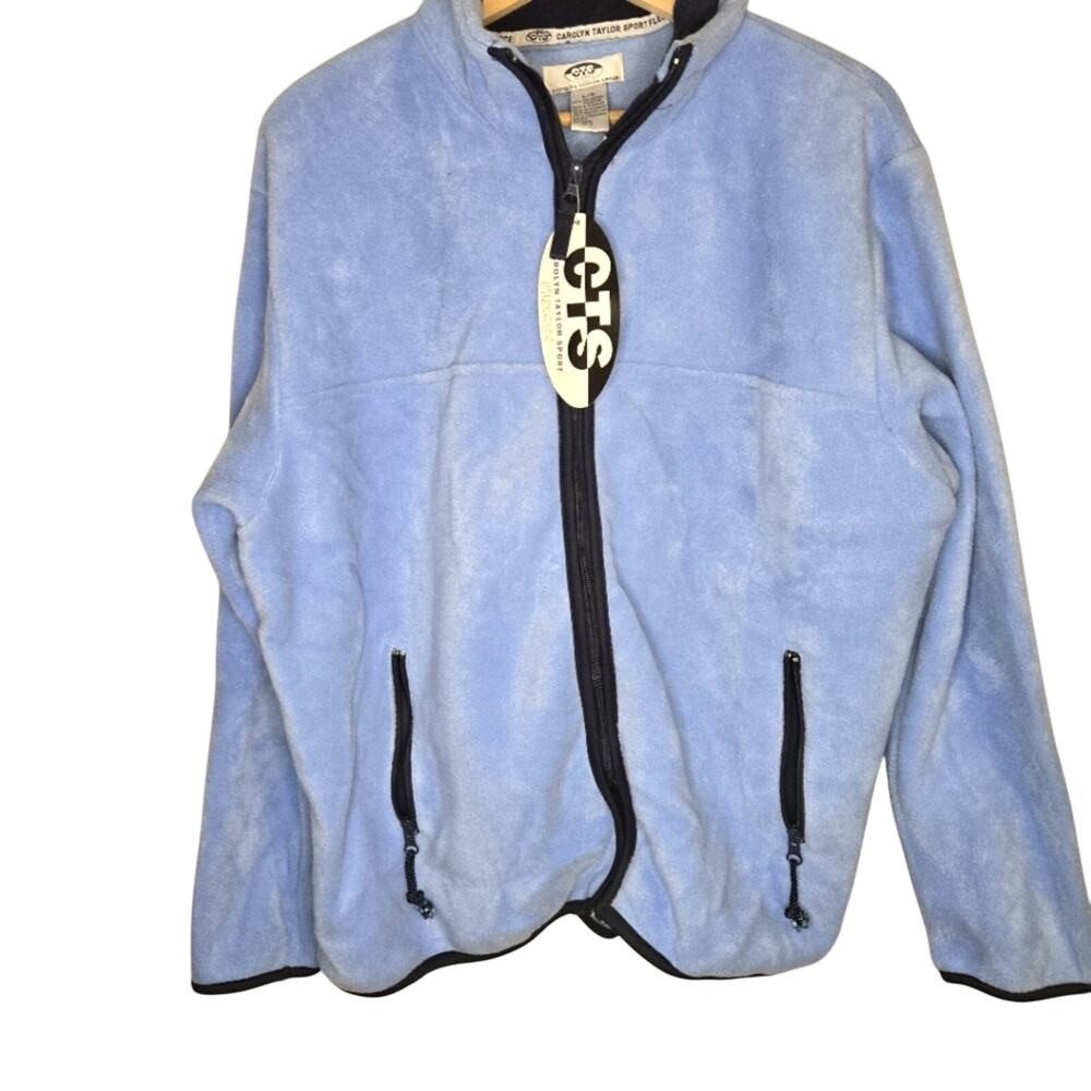 NWT Carolyn Taylor Sport Large Muted/Light/Baby Blue Fleece Jacket [0257]
